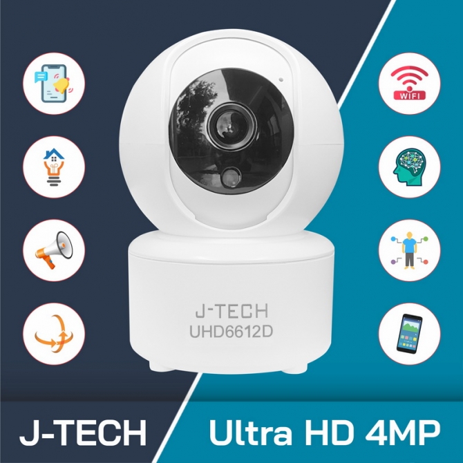 Camera Wifi IP J-Tech UHD6612D (Ultra HD 4MP, Xoay)